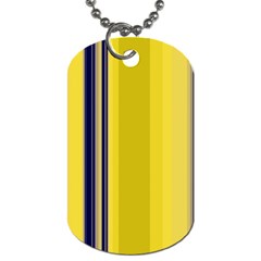 Yellow Blue Background Stripes Dog Tag (One Side)