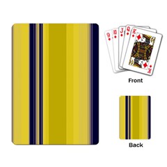 Yellow Blue Background Stripes Playing Card