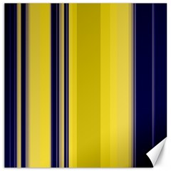 Yellow Blue Background Stripes Canvas 20  x 20  