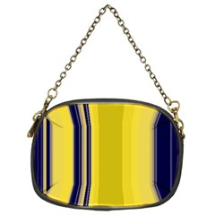 Yellow Blue Background Stripes Chain Purses (One Side) 