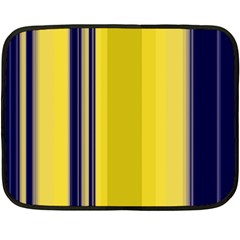 Yellow Blue Background Stripes Fleece Blanket (Mini)