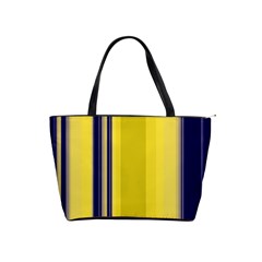 Yellow Blue Background Stripes Shoulder Handbags