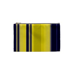 Yellow Blue Background Stripes Cosmetic Bag (Small) 