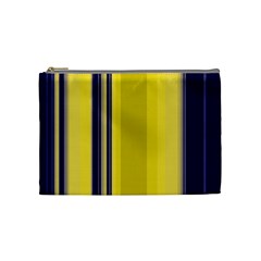 Yellow Blue Background Stripes Cosmetic Bag (Medium) 