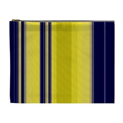 Yellow Blue Background Stripes Cosmetic Bag (XL)