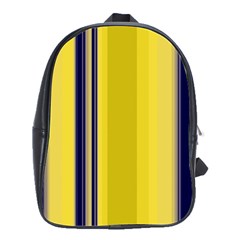 Yellow Blue Background Stripes School Bags(Large) 