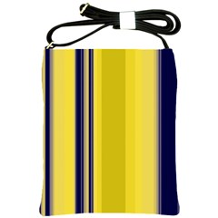 Yellow Blue Background Stripes Shoulder Sling Bags