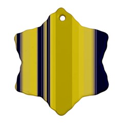 Yellow Blue Background Stripes Ornament (Snowflake)