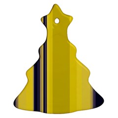 Yellow Blue Background Stripes Ornament (Christmas Tree) 