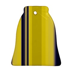 Yellow Blue Background Stripes Ornament (Bell)