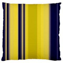 Yellow Blue Background Stripes Large Cushion Case (Two Sides)