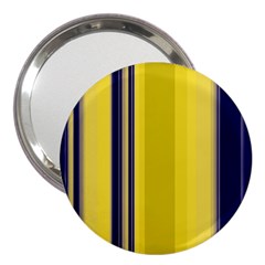 Yellow Blue Background Stripes 3  Handbag Mirrors