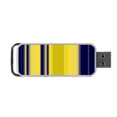 Yellow Blue Background Stripes Portable USB Flash (One Side)