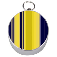 Yellow Blue Background Stripes Silver Compasses