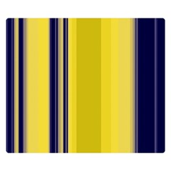 Yellow Blue Background Stripes Double Sided Flano Blanket (Small) 