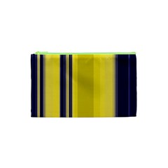 Yellow Blue Background Stripes Cosmetic Bag (XS)