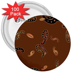 Brown Forms 3  Buttons (100 Pack) 