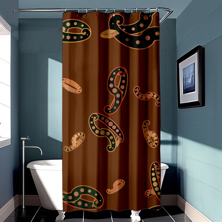 Brown Forms Shower Curtain 36  x 72  (Stall) 