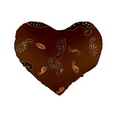 Brown Forms Standard 16  Premium Flano Heart Shape Cushions