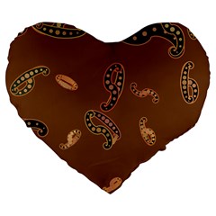 Brown Forms Large 19  Premium Flano Heart Shape Cushions