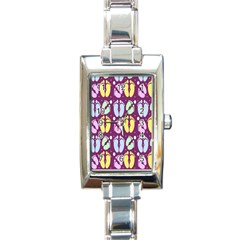 Baby Feet Patterned Backing Paper Pattern Rectangle Italian Charm Watch by Simbadda