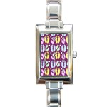 Baby Feet Patterned Backing Paper Pattern Rectangle Italian Charm Watch Front