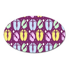 Baby Feet Patterned Backing Paper Pattern Oval Magnet