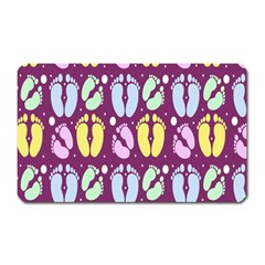 Baby Feet Patterned Backing Paper Pattern Magnet (rectangular) by Simbadda