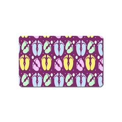 Baby Feet Patterned Backing Paper Pattern Magnet (name Card) by Simbadda