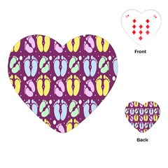 Baby Feet Patterned Backing Paper Pattern Playing Cards (heart)  by Simbadda