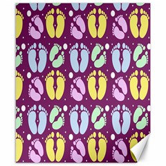 Baby Feet Patterned Backing Paper Pattern Canvas 8  X 10  by Simbadda