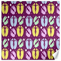 Baby Feet Patterned Backing Paper Pattern Canvas 12  X 12   by Simbadda