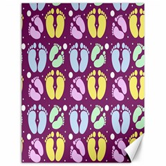 Baby Feet Patterned Backing Paper Pattern Canvas 12  X 16   by Simbadda