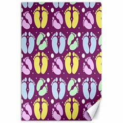 Baby Feet Patterned Backing Paper Pattern Canvas 20  X 30   by Simbadda