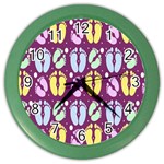 Baby Feet Patterned Backing Paper Pattern Color Wall Clocks Front