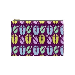 Baby Feet Patterned Backing Paper Pattern Cosmetic Bag (medium)  by Simbadda