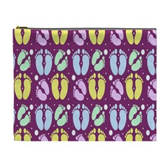 Baby Feet Patterned Backing Paper Pattern Cosmetic Bag (xl) by Simbadda