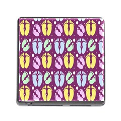 Baby Feet Patterned Backing Paper Pattern Memory Card Reader (square) by Simbadda