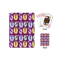 Baby Feet Patterned Backing Paper Pattern Playing Cards (mini)  by Simbadda