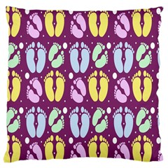 Baby Feet Patterned Backing Paper Pattern Large Cushion Case (two Sides) by Simbadda