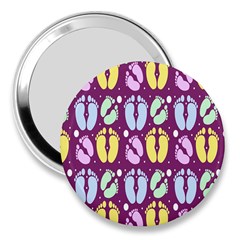 Baby Feet Patterned Backing Paper Pattern 3  Handbag Mirrors by Simbadda