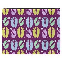 Baby Feet Patterned Backing Paper Pattern Cosmetic Bag (xxxl)  by Simbadda