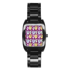 Baby Feet Patterned Backing Paper Pattern Stainless Steel Barrel Watch by Simbadda