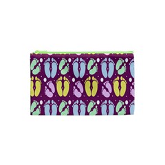 Baby Feet Patterned Backing Paper Pattern Cosmetic Bag (xs) by Simbadda