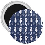 Seahorse And Shell Pattern 3  Magnets Front