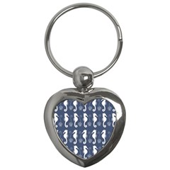 Seahorse And Shell Pattern Key Chains (heart)  by Simbadda