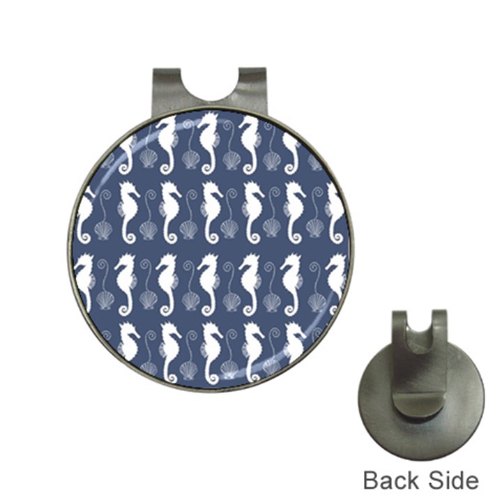 Seahorse And Shell Pattern Hat Clips with Golf Markers