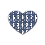 Seahorse And Shell Pattern Heart Coaster (4 pack)  Front