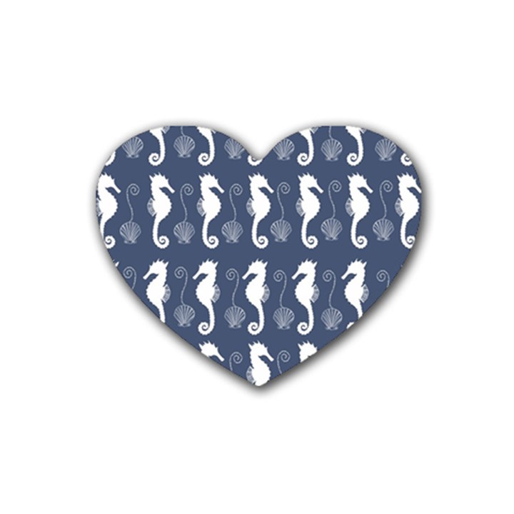 Seahorse And Shell Pattern Heart Coaster (4 pack) 