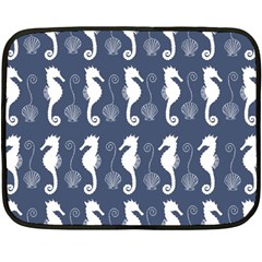 Seahorse And Shell Pattern Fleece Blanket (mini)